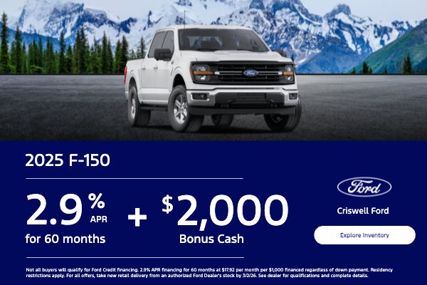 2025 F-150 2.9% APR for 60 months