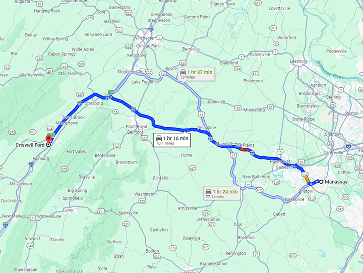 Google Map from Manassas